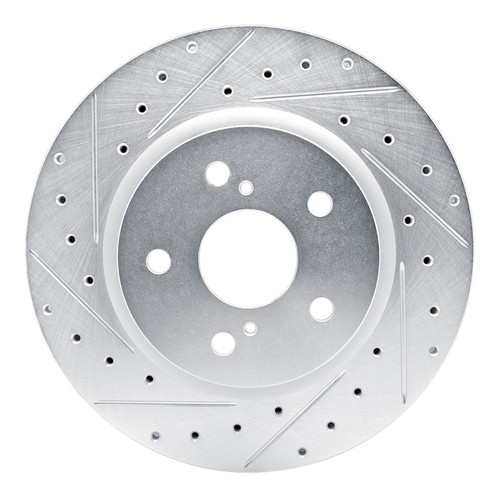 R1 18-25 Lexus ES250 Front Left Drilled & Slotted Silver Brake Rotor