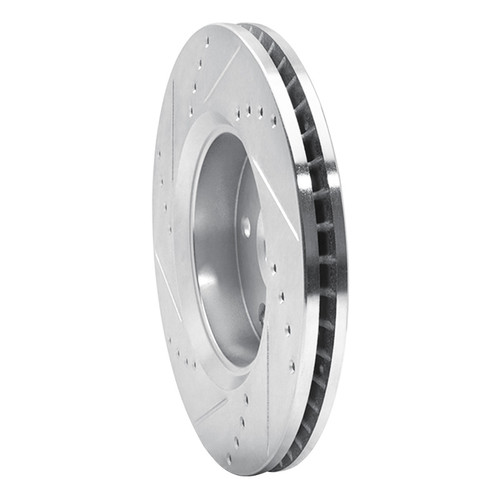 R1 18-22 Toyota C-HR Front Right Drilled & Slotted Silver Brake Rotor