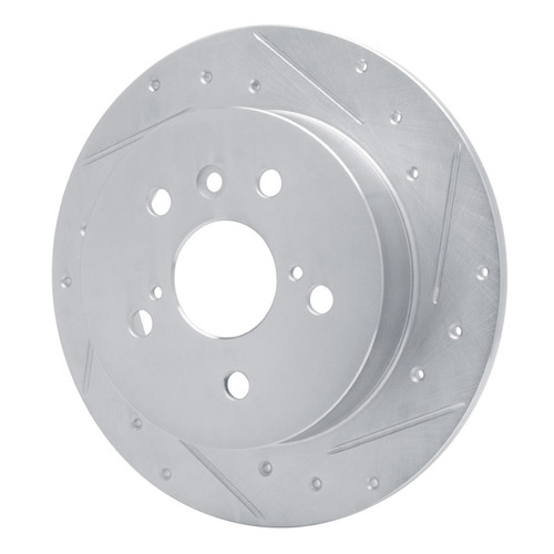 R1 18-24 Toyota Camry Rear Right Drilled & Slotted Silver Brake Rotor