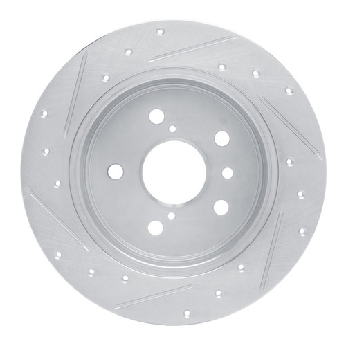 R1 18-24 Toyota Camry Rear Right Drilled & Slotted Silver Brake Rotor