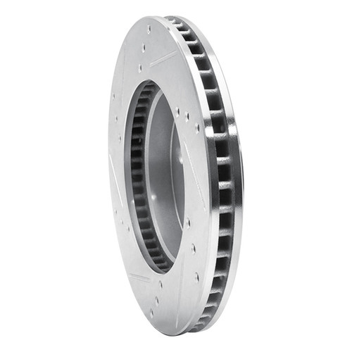 R1 16-22 Toyota Prius Front Right Drilled & Slotted Silver Brake Rotor