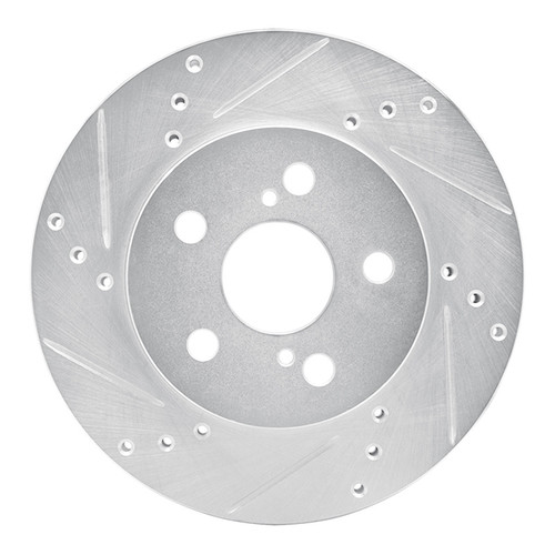 R1 16-22 Toyota Prius Front Left Drilled & Slotted Silver Brake Rotor
