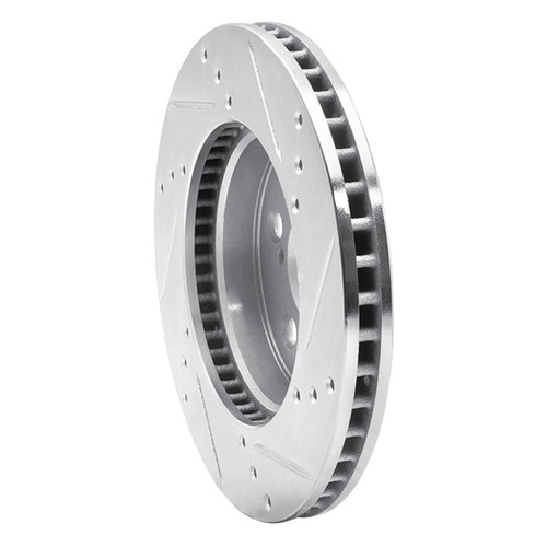 R1 16-22 Toyota Prius Front Left Drilled & Slotted Silver Brake Rotor