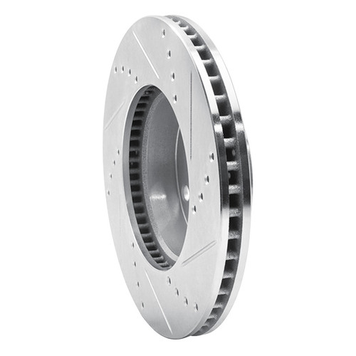 R1 05-15 Toyota Tacoma Front Left Drilled & Slotted Silver Brake Rotor