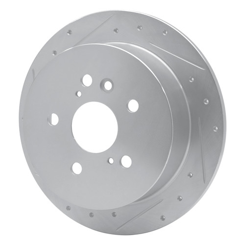R1 04-09 Lexus RX330 Rear Left Drilled & Slotted Silver Brake Rotor