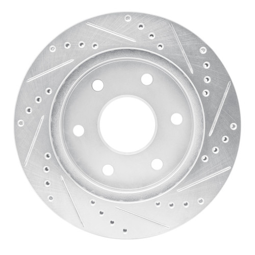 R1 93-98 Toyota T100 Front Left Drilled & Slotted Silver Brake Rotor