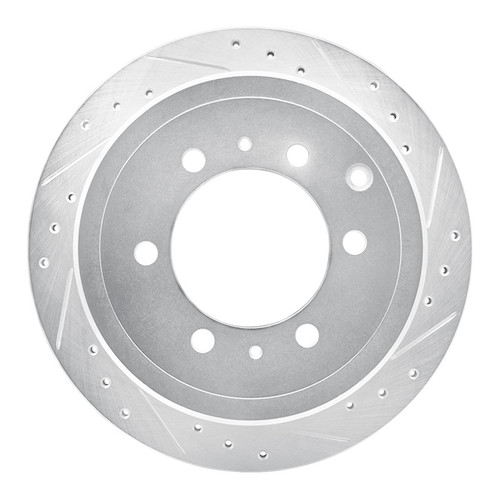 R1 93-97 Lexus LX450 Rear Right Drilled & Slotted Silver Brake Rotor