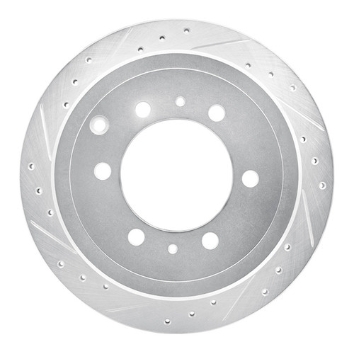 R1 93-97 Lexus LX450 Rear Left Drilled & Slotted Silver Brake Rotor
