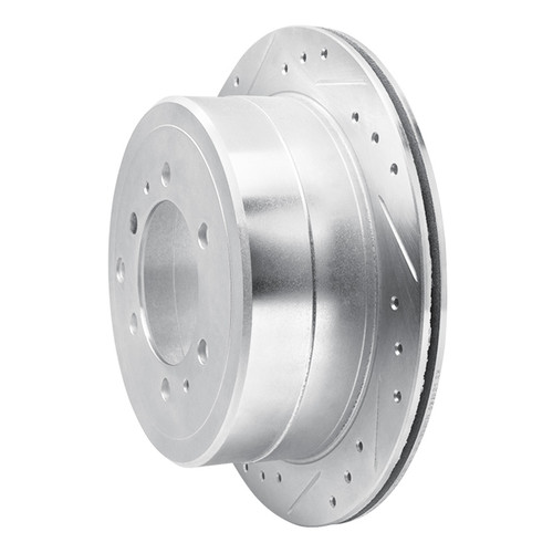 R1 93-97 Lexus LX450 Rear Left Drilled & Slotted Silver Brake Rotor