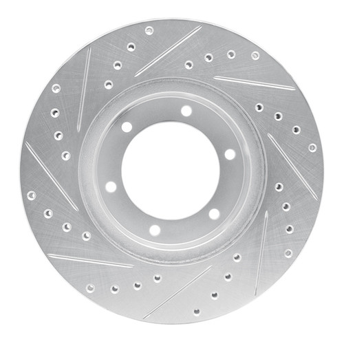 R1 91-98 Toyota 4Runner Front Right Drilled & Slotted Silver Brake Rotor