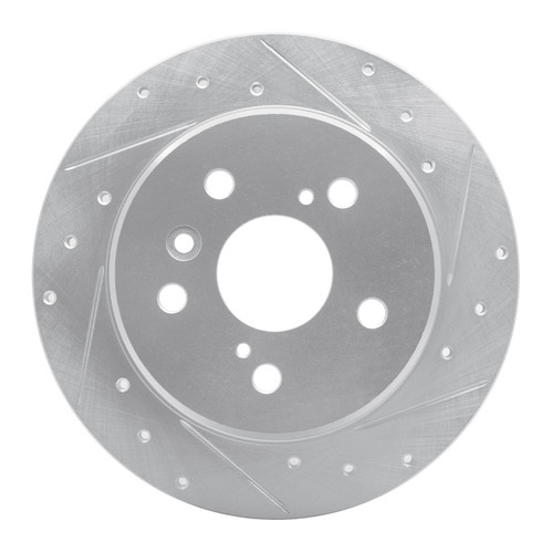 R1 99-03 Lexus RX300 Rear Right Drilled & Slotted Silver Brake Rotor