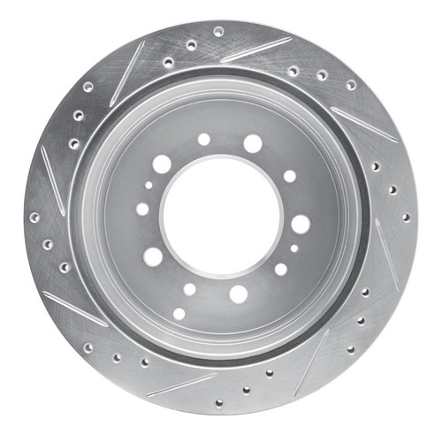 R1 98-07 Lexus LX470 Rear Right Drilled & Slotted Silver Brake Rotor