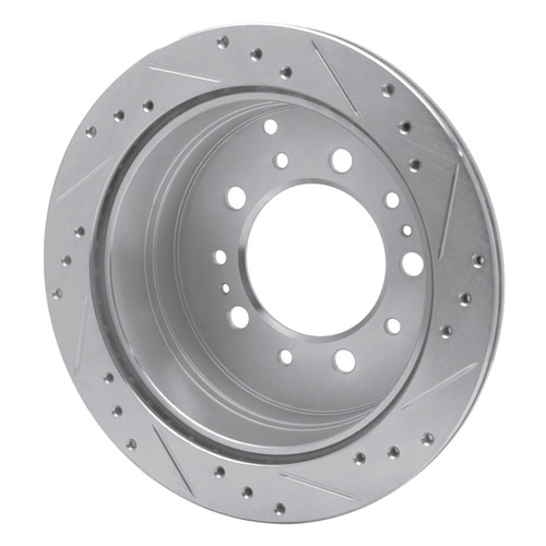 R1 98-07 Lexus LX470 Rear Left Drilled & Slotted Silver Brake Rotor