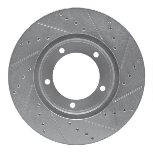 R1 98-07 Lexus LX470 Front Left Drilled & Slotted Silver Brake Rotor