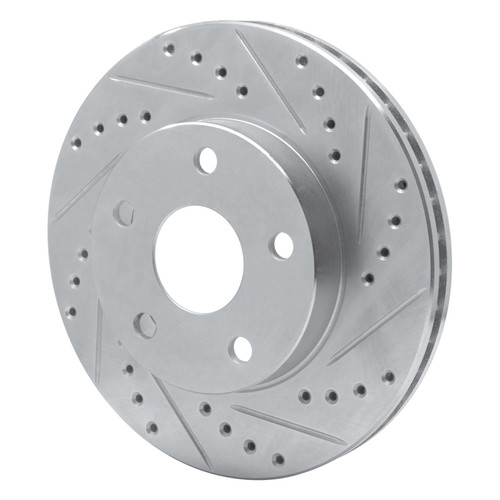 R1 91-96 Toyota Previa Front Right Drilled & Slotted Silver Brake Rotor