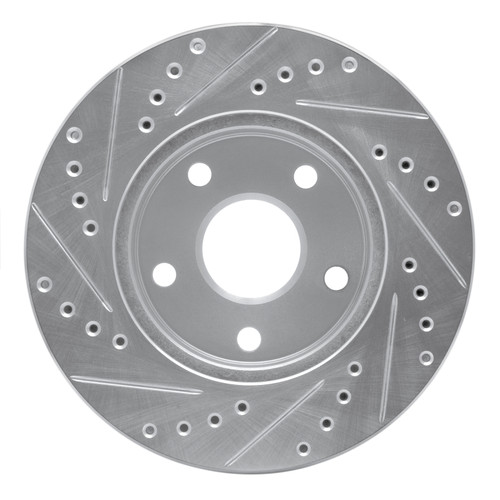 R1 91-96 Toyota Previa Front Right Drilled & Slotted Silver Brake Rotor