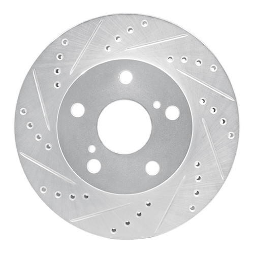 R1 91-96 Toyota Previa Front Left Drilled & Slotted Silver Brake Rotor