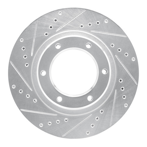 R1 90-92 Toyota Land Cruiser Front Left Drilled & Slotted Silver Brake Rotor