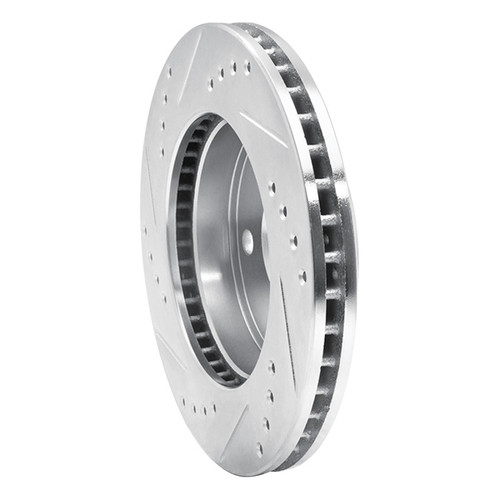 R1 91-94 Toyota Previa Front Right Drilled & Slotted Silver Brake Rotor