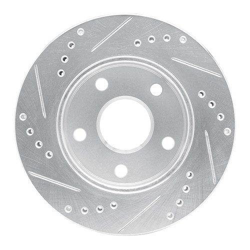 R1 91-94 Toyota Previa Front Right Drilled & Slotted Silver Brake Rotor