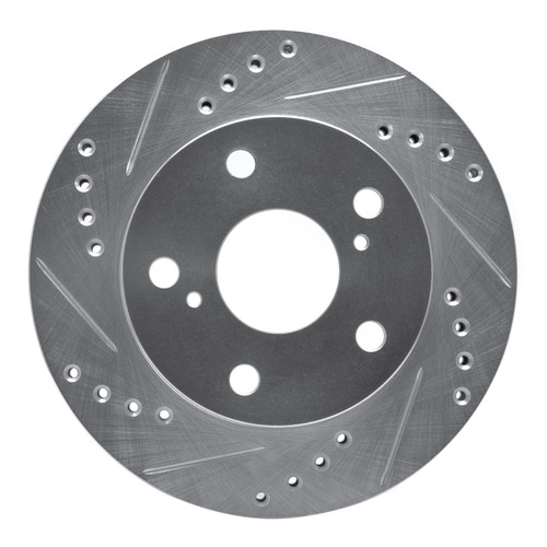 R1 91-94 Toyota Previa Front Left Drilled & Slotted Silver Brake Rotor