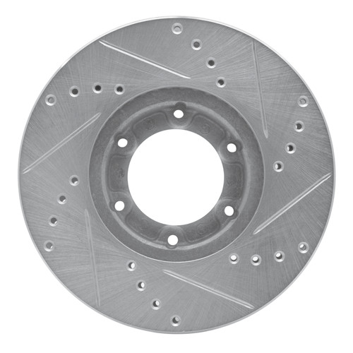 R1 89-93 Toyota Pickup Front Left Drilled & Slotted Silver Brake Rotor