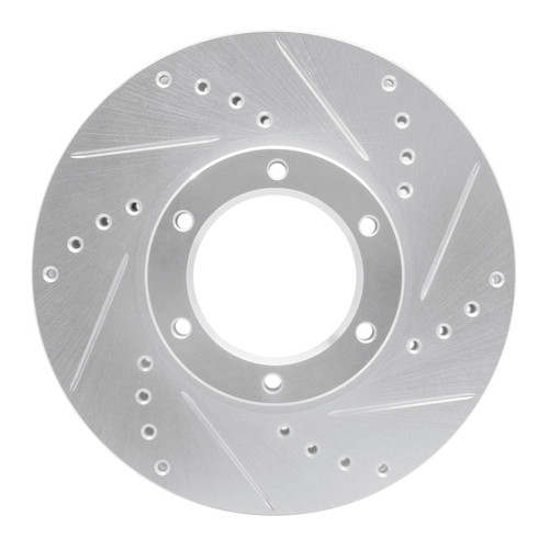 R1 89-93 Toyota Pickup Front Right Drilled & Slotted Silver Brake Rotor