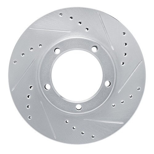 R1 86-89 Toyota Van Front Right Drilled & Slotted Silver Brake Rotor