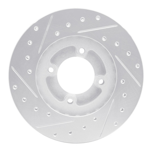 R1 86-89 Toyota Van Wagon Front Right Drilled & Slotted Silver Brake Rotor