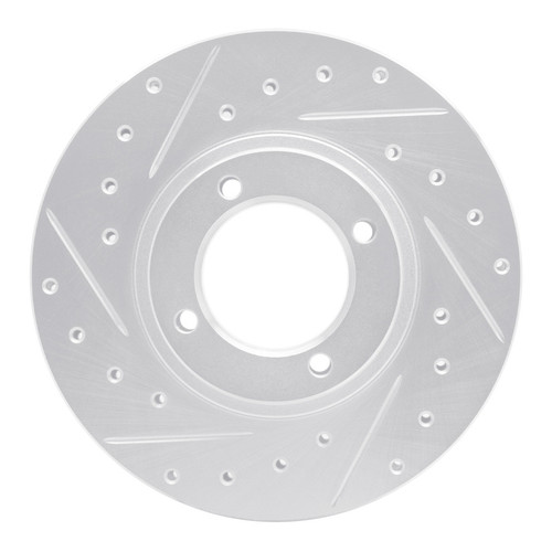 R1 86-89 Toyota Van Wagon Front Left Drilled & Slotted Silver Brake Rotor