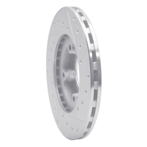 R1 86-89 Toyota Van Wagon Front Left Drilled & Slotted Silver Brake Rotor