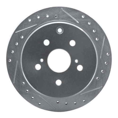 R1 86-97 Toyota Previa Rear Right Drilled & Slotted Silver Brake Rotor