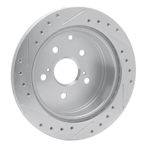 R1 86-97 Toyota Previa Rear Right Drilled & Slotted Silver Brake Rotor
