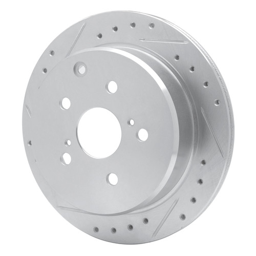 R1 86-97 Toyota Previa Rear Left Drilled & Slotted Silver Brake Rotor