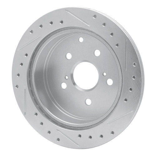 R1 86-97 Toyota Previa Rear Left Drilled & Slotted Silver Brake Rotor