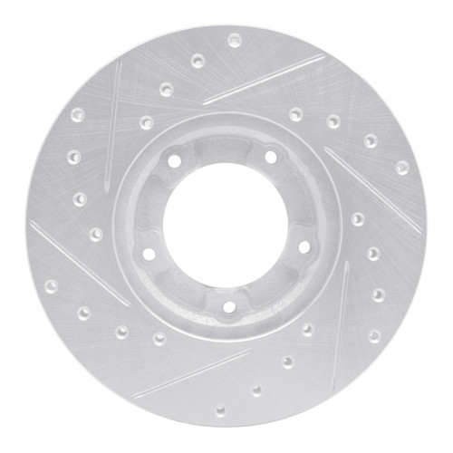 R1 85-92 Toyota Pickup Front Right Drilled & Slotted Silver Brake Rotor