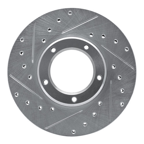 R1 85-92 Toyota Pickup Front Left Drilled & Slotted Silver Brake Rotor