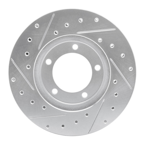 R1 79-83 Toyota Pickup Front Right Drilled & Slotted Silver Brake Rotor