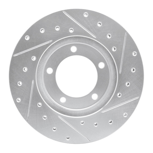 R1 79-83 Toyota Pickup Front Left Drilled & Slotted Silver Brake Rotor
