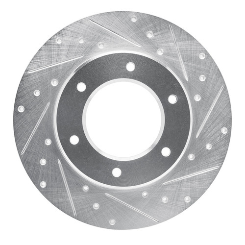 R1 79-80 Toyota Pickup Front Right Drilled & Slotted Silver Brake Rotor