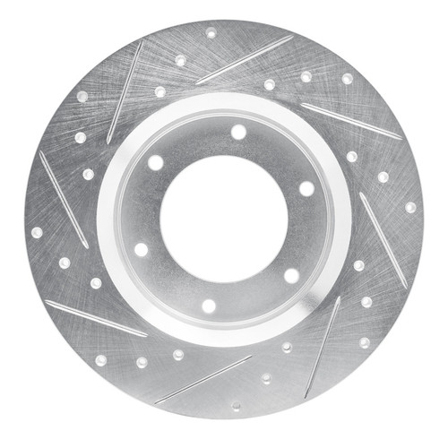 R1 79-80 Toyota Pickup Front Right Drilled & Slotted Silver Brake Rotor