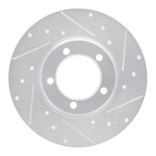 R1 75-83 Toyota Pickup Front Right Drilled & Slotted Silver Brake Rotor