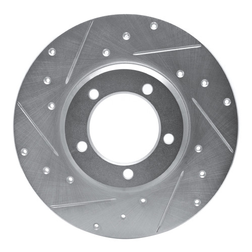 R1 75-83 Toyota Pickup Front Left Drilled & Slotted Silver Brake Rotor