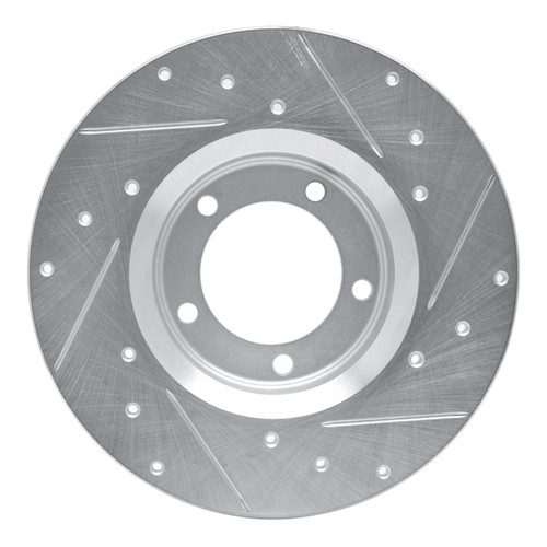 R1 75-83 Toyota Pickup Front Left Drilled & Slotted Silver Brake Rotor