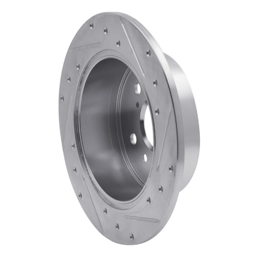 R1 12-18 Lexus ES300H Rear Left Drilled & Slotted Silver Brake Rotor