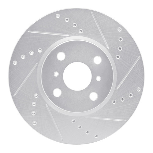 R1 12-18 Toyota Yaris (USA/Canada) Front Right Drilled & Slotted Silver Brake Rotor