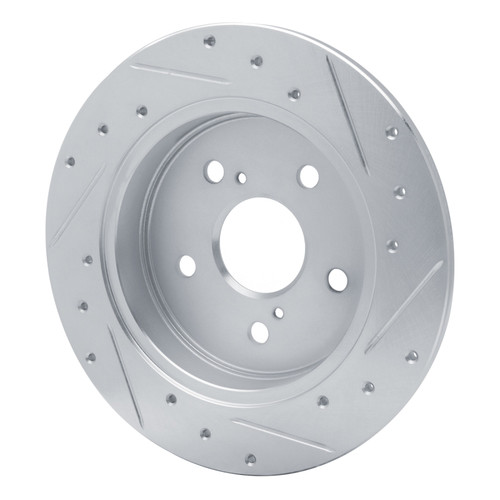 R1 15-25 Lexus ES350 Rear Left Drilled & Slotted Silver Brake Rotor