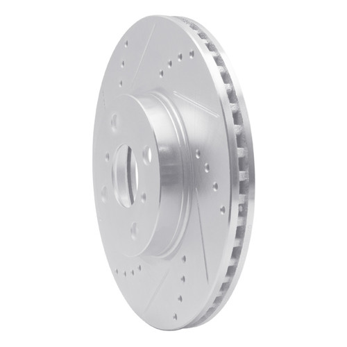 R1 12-18 Toyota Yaris (USA/Canada) Front Left Drilled & Slotted Silver Brake Rotor