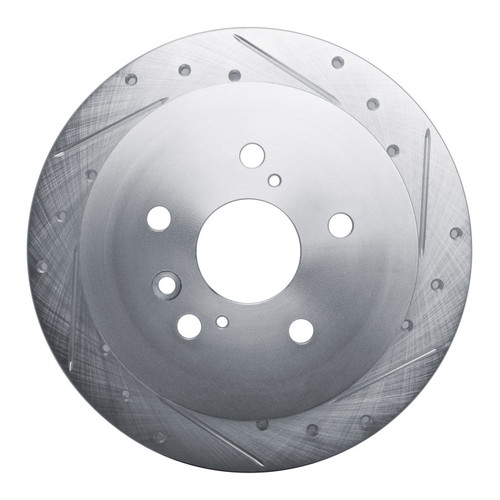 R1 09-15 Toyota Venza Rear Right Drilled & Slotted Silver Brake Rotor