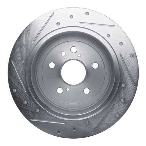 R1 09-15 Toyota Venza Rear Right Drilled & Slotted Silver Brake Rotor